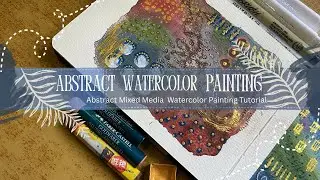 Relaxing Abstract Mixed Media Watercolor Painting | Gold Texture Art