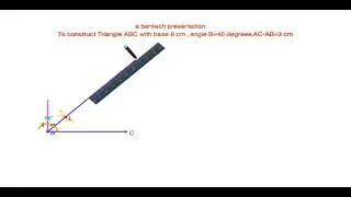 9 MATHS |To construct a triangle when one base angle and the difference (ac -ab) between two sides