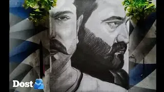 My  favourite movie poster drawing ☺️ RRR मूवी ड्राइंग पोस्टर #RRR MOVIE #trending #drawing #south