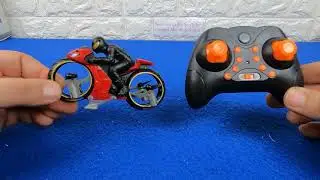 Unboxing Flying Drone Motorcycle Bike Rc Land Vehicle 2.4G 2 in 1 RTR