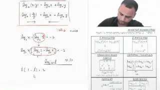 סרטון 9, משוואות לוגריתמיות עם כפל או חלוקה בתוכן הלוג