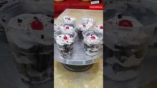 Trending glass cake|Black Forest glass cake|#shorts