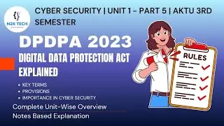 DPDPA 2023 Explained 🔥 | Digital Personal Data Protection Act | Cyber Security Notes AKTU 