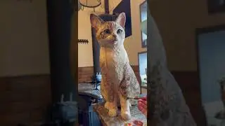 木彫り猫ちゃんの彩色