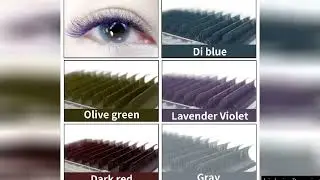 NATUHANA Dark Colored Eyelashes Extension Individual Natural False Mink Colorful Eyelash Grey Blue C