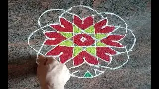 Free Hand Colour Rangoli