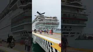 Carnival Ecstasy final Emergency drill in Progresso Mexico #shorts