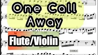 One Call Away I Flute or Violin Sheet Music Backing Track Play Along Partitura Charlie Puth