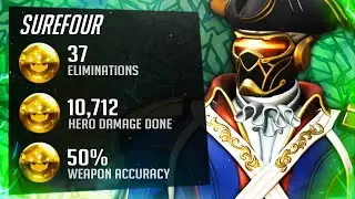 Surefour Top 500 Soldier 76 - 37 elims! [ Overwatch Season 27 ]