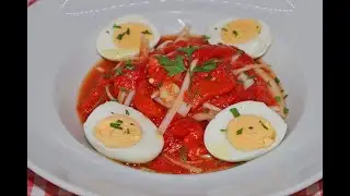 Ensalada de pimientos asados muy fácil de preparar, Zarangollo ó Zorongollo Extremeño