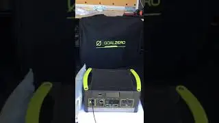 Goal Zero solar panels Boulder 100 briefcase unit charging the Sewmobile&rsquo;s smaller unit