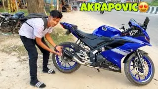 Installed Akrapovic full system exhaust on R15 V3 BS6