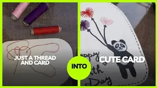 Diy cute panda 🐼 birthday card / making card just with two materials 😍 | easy thread stich on card |