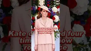 Kate curtseyed four times to show royal Grace #princesskate #queencamilla #royal #france #foryou