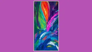 #9674 Forest Flower Spatula Swipe Contemporary Fluid Acrylic Art 4.30. 2024