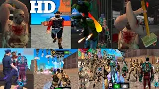 Rope Hero vice town rope Hero vs Zombie Waves ROBOT BOSS JOE THE COWBOY military tank new full HD