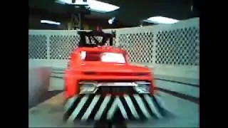 Ideal Motorific slot car in car drivers view. Driving with a speed demon.