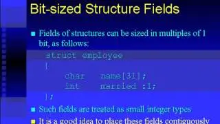 1705 C programming Bit Sized Structure Fields