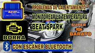ESCANER BLUETOOTH MONITOREA TEMPERATURA BEAT SPARK. BORRA CHECK ENGINE FACIL Y BARATO