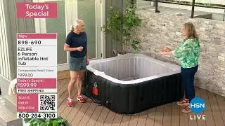 EZLIFE 6 Person Inflatable Hot Tub