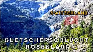 4K VIDEO Beautiful Waterfall Gletscherschlucht Rosenlaui Switzerland 2024