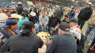 Sakicawasihk powwow 2025. Blackfoot singers