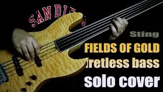 Fields Of Gold (Sting) - fretless bass solo cover - Sire V9 fretless chillout