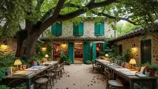 Peaceful Garden Escape for Study and Focus | Warm Jazz, Forest Ambience, and Birdsong Background
