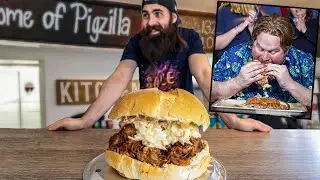 THE PIGZILLA CHALLENGE | GIANT PULLED PORK SANDWICH FROM MAN V FOOD | DIY | BeardMeatsFood