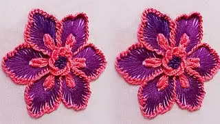 Stunning 3D Flower Hand Embroidery Design | Easy And Creative Hand Embroidery Tutorial For Beginners