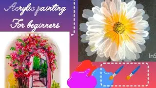 How to use acrylic paint/flowers painting/acrylic flowers painting/My Creations 2021