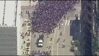 Rally by 55,000 LA County workers starting a three-day strike