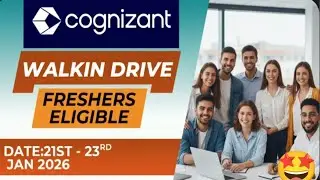 Walk in interview cognizant company/any degree/freshers/bulk hiring/mnc jobs