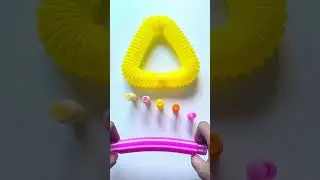 Rainbow POP-TUBE ASMR Calm Color Creation #diy #satisfyingvideos #relaxing #oddasmr #creative #toys