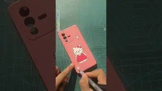 Reuse old mobile cover📱|😺 Cute Hello Kitty painting with old mobile cover | #shorts #diy #reuse #art