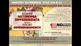 Autonomia differenziata e dimensionamento | Assemblea sindacale del personale della scuola