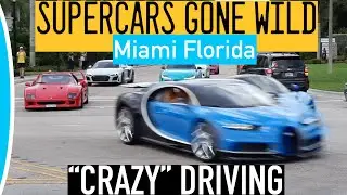 Unreal Supercar Driving In [Miami] Traffic: Burnouts, Fishtails, Police, Drones, Bugattis, Races.