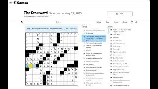 New York Times Crossword Solve - Saturday Jan 17 2026