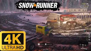 Loading WOODEN LOGS in SNOW RUNNER with Bro MULTIPLAYER in ALASKA. #snowrunner #newtrucksimulator 