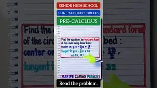 1ST PART || SHS PRE&ndash;CALCULUS || CONIC SECTIONS || CIRCLES