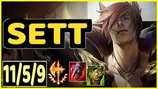 SETT VS GAREN - 11/5/9 KDA TOP GAMEPLAY EMERALD IV