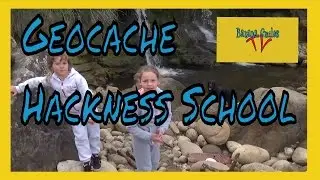 Amelia & Alana visit Hayburn Wyke Waterfall & search for a GeoCache hidden by Hackness School.