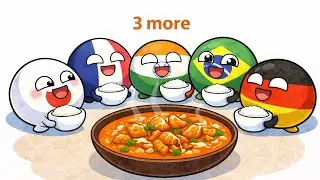 Countryball Show S1E17: 🇯🇵🇫🇷🇮🇳🇧🇷🇩🇪🇰🇪 try to eat Butter Chicken