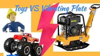 Crushing crunchy & soft things - vibratory plate VS toys!! Crushing all toys! must see!!!