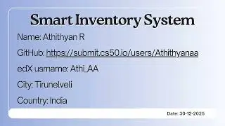 Smart Inventory System in Python | CS50 Final Project @cs50 