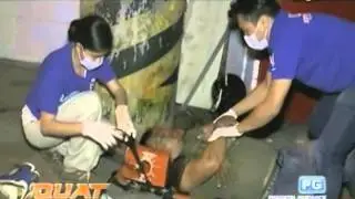 Fire ravaged houses in QC