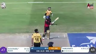 T MANJUNATH to Arvind Reddy, OUT Caught out, Pull Shot at Deep backward square leg, Caught by R K Ra