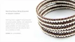 Chan Luu - Sterling Silver Wrap Bracelet on Brown Leather
