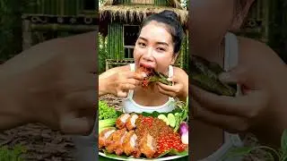 🌶️🥬 Khmer Style Fried Pork Belly with Prahok & Fresh Greens &mdash; Delicious