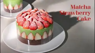 Matcha Strawberry Cake Recipe | Soft Matcha Cream Cake말차 딸기 케이크 레시피 | 부드러운 말차 크림 케이크